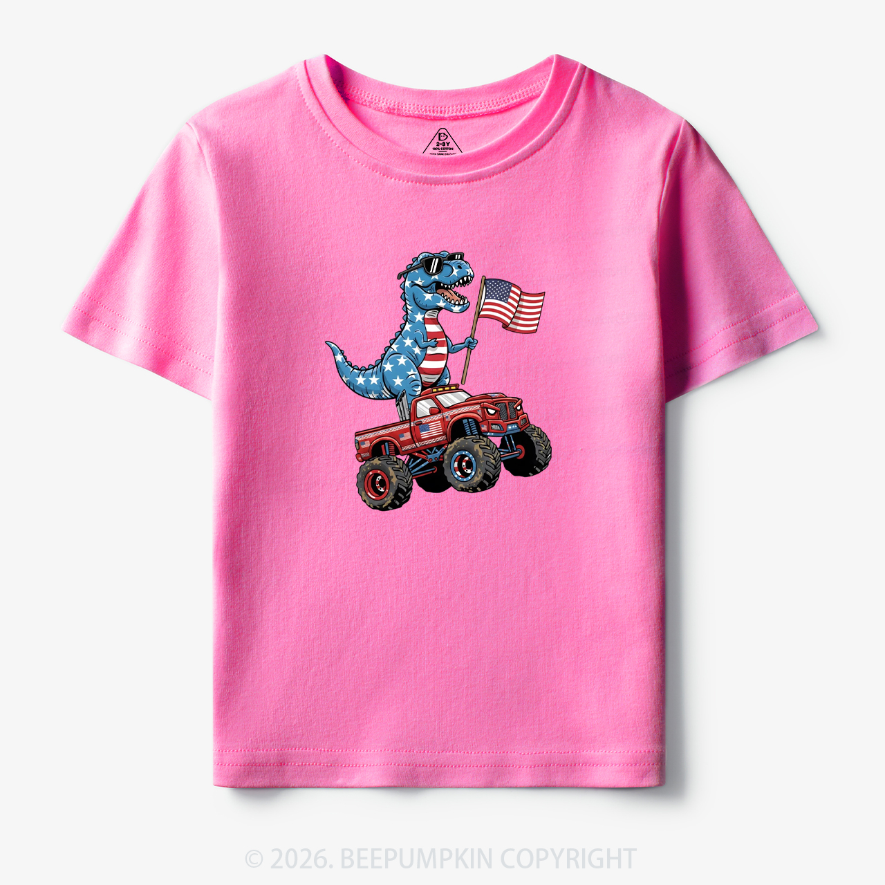 USA 250 American Flag Dinosaur Toddler&Kid's Tees