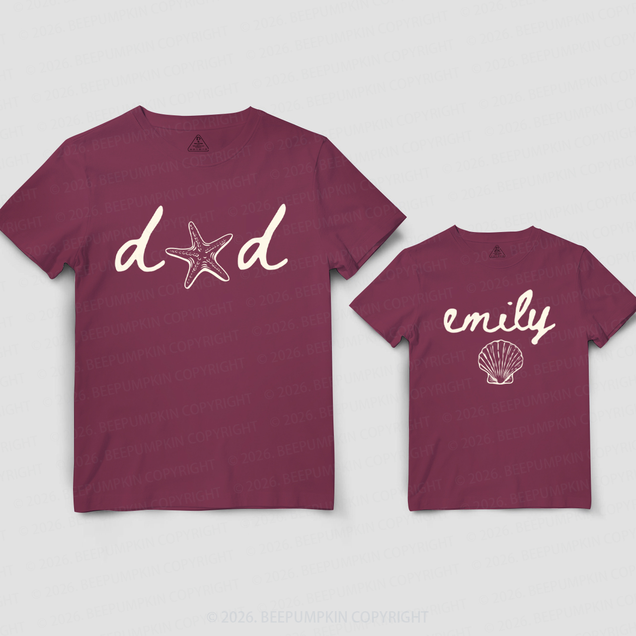 Personalized Seashell Starfish Dad&Me Matching Shirts