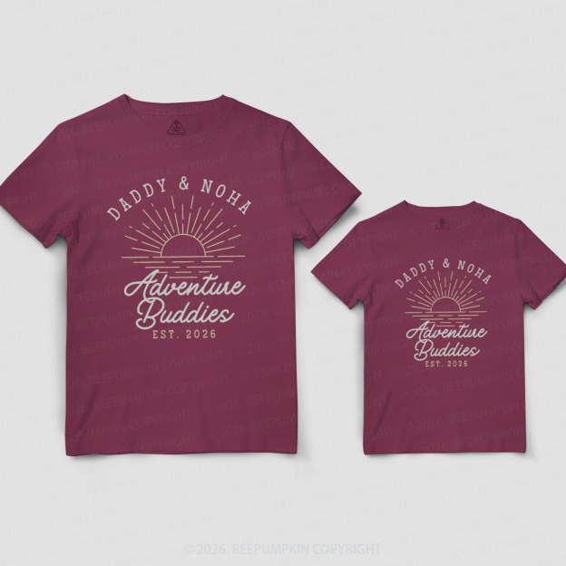 Personalized Adventure Buddies Fathers Day Dad&Me Matching Shirts
