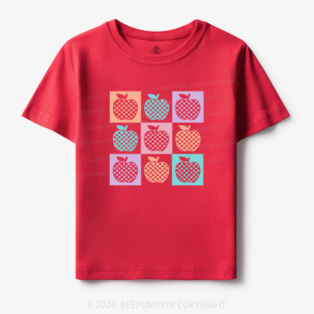 Retro Checkered Apple Toddler&Kid's Tees