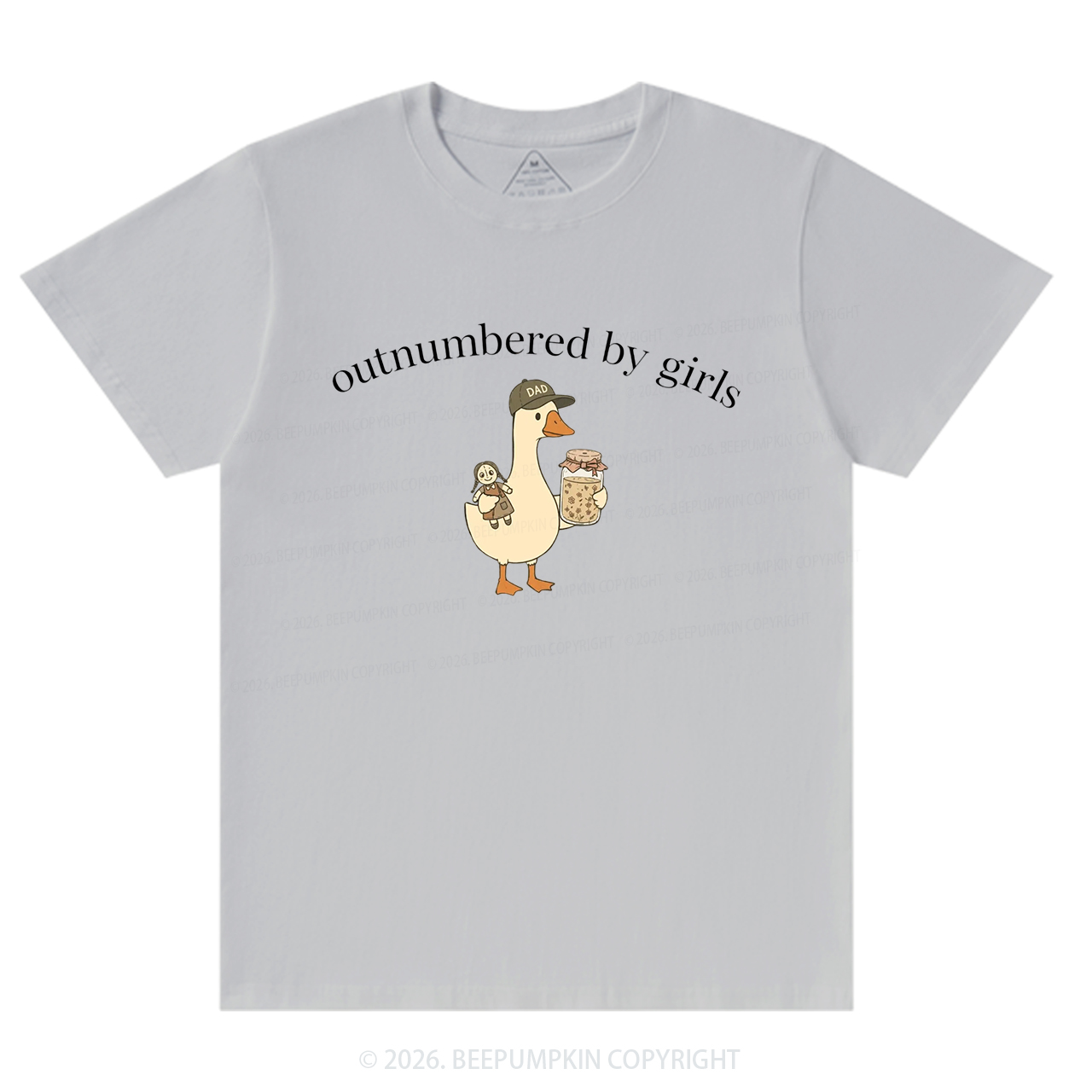 Outnumbered By Girls Dad Goose T-Shirts