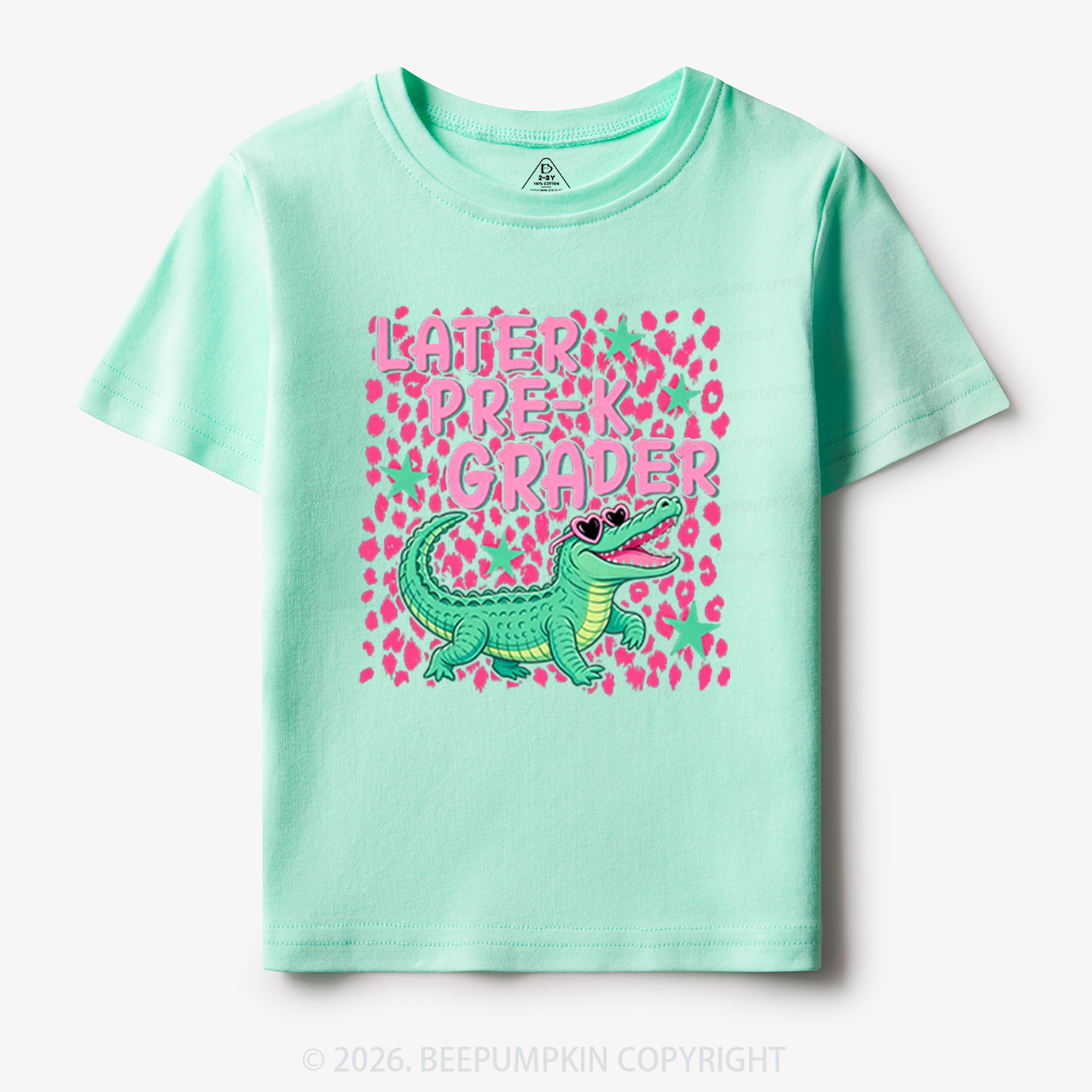 Pink Leopard Print Later Back to School Toddler&Kid's Tees