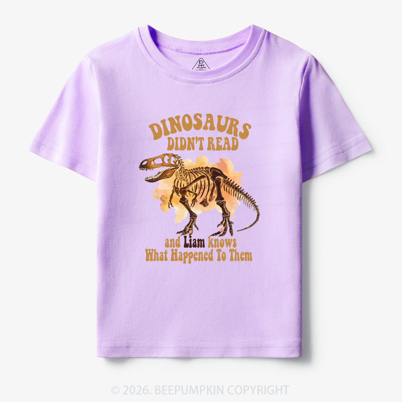 Personalized Dinosaur Skeleton Didn't Read Toddler&Kid's Tees