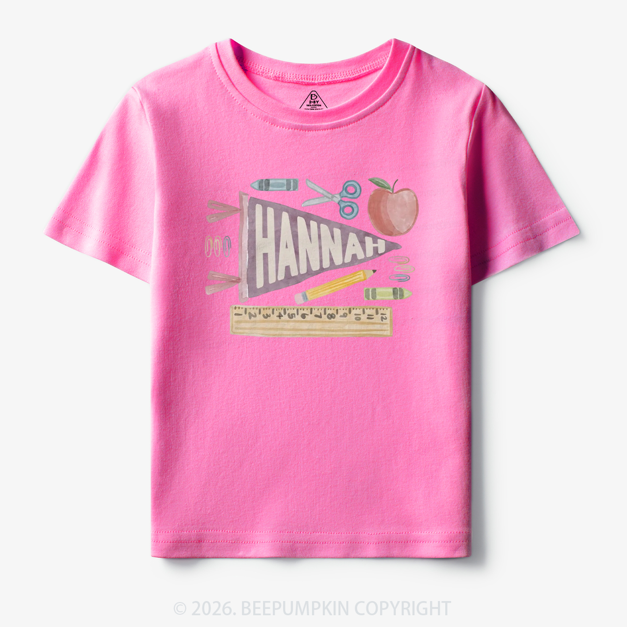 Personalized Name Pennant Back to School Toddler&Kid's Tees