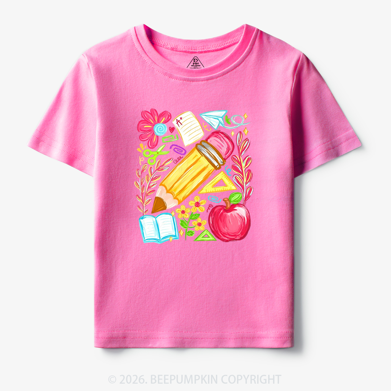 Boho Floral Pencil Coquette Back To School Toddler&Kid's Tees