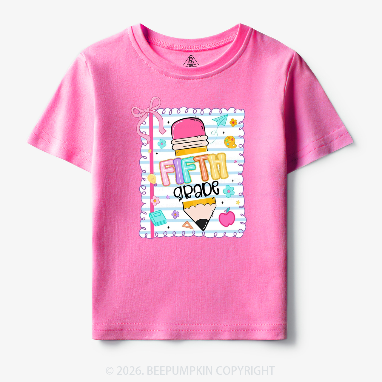 Back To School Pencil Coquette Bow Grades Toddler&Kid's Tees