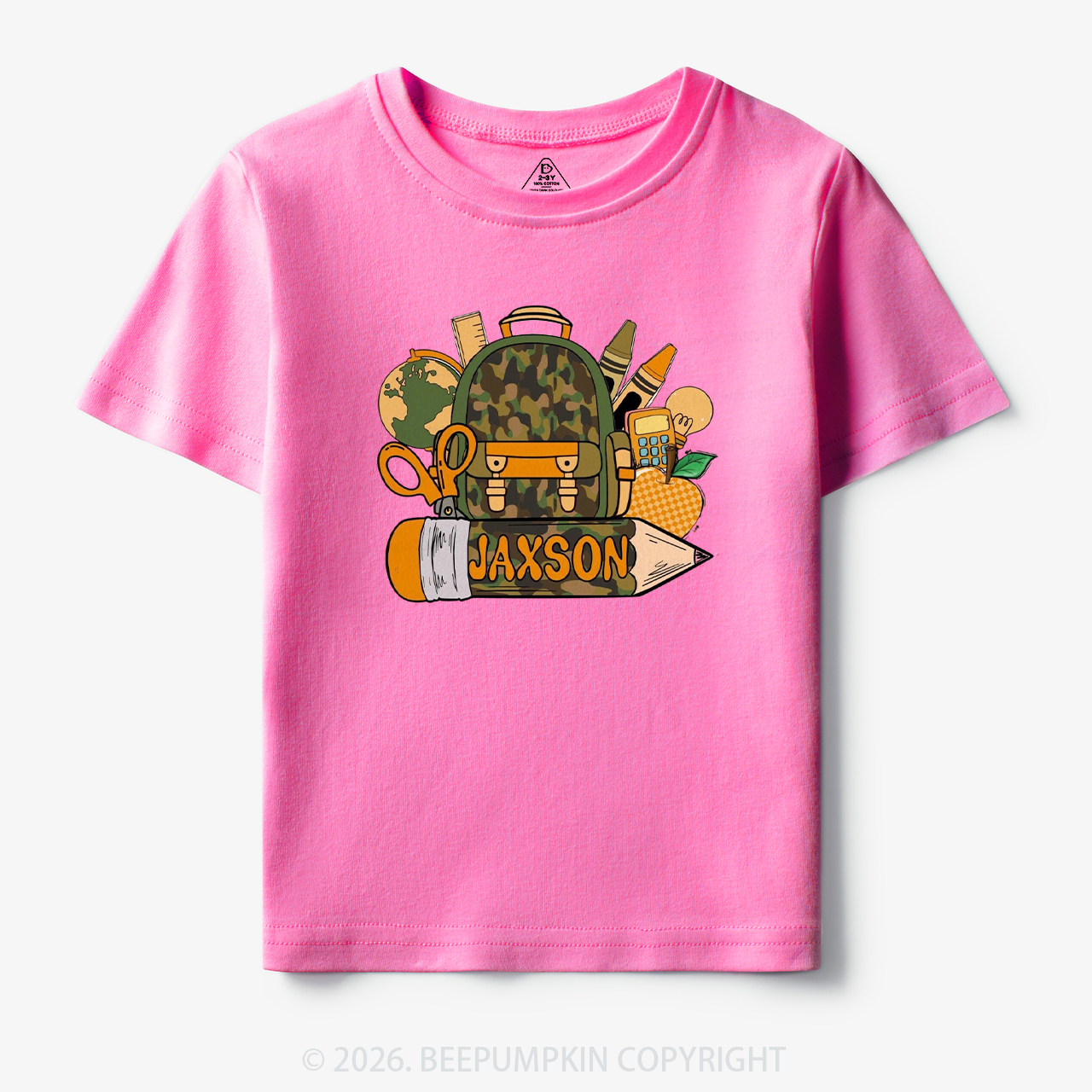 Personalized Camo Backpack Pencil Name Toddler&Kid's Tees