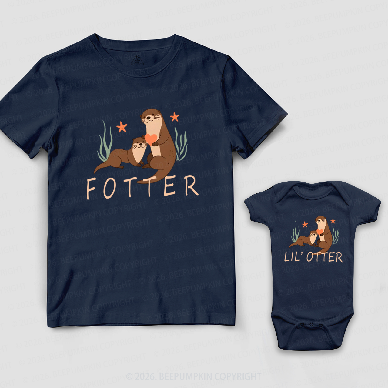 Funny Fotter Dotter Lil’ Otter Dad&Me Matching Shirts