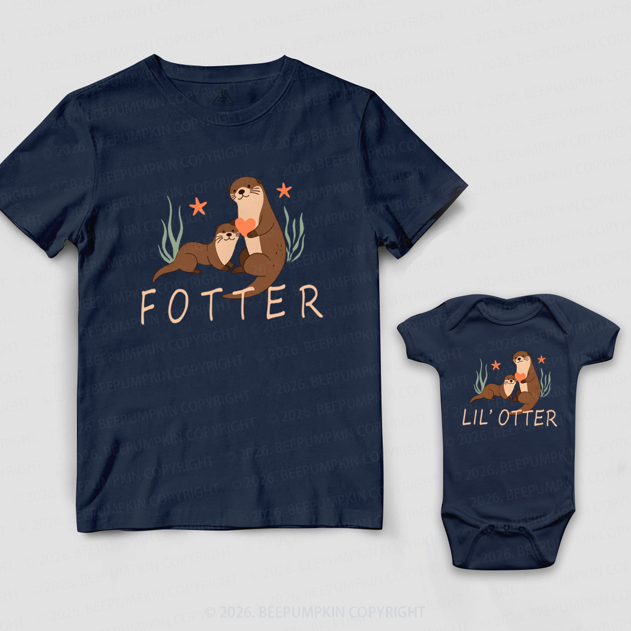 Funny Fotter Dotter Lil’ Otter Dad&Me Matching Shirts