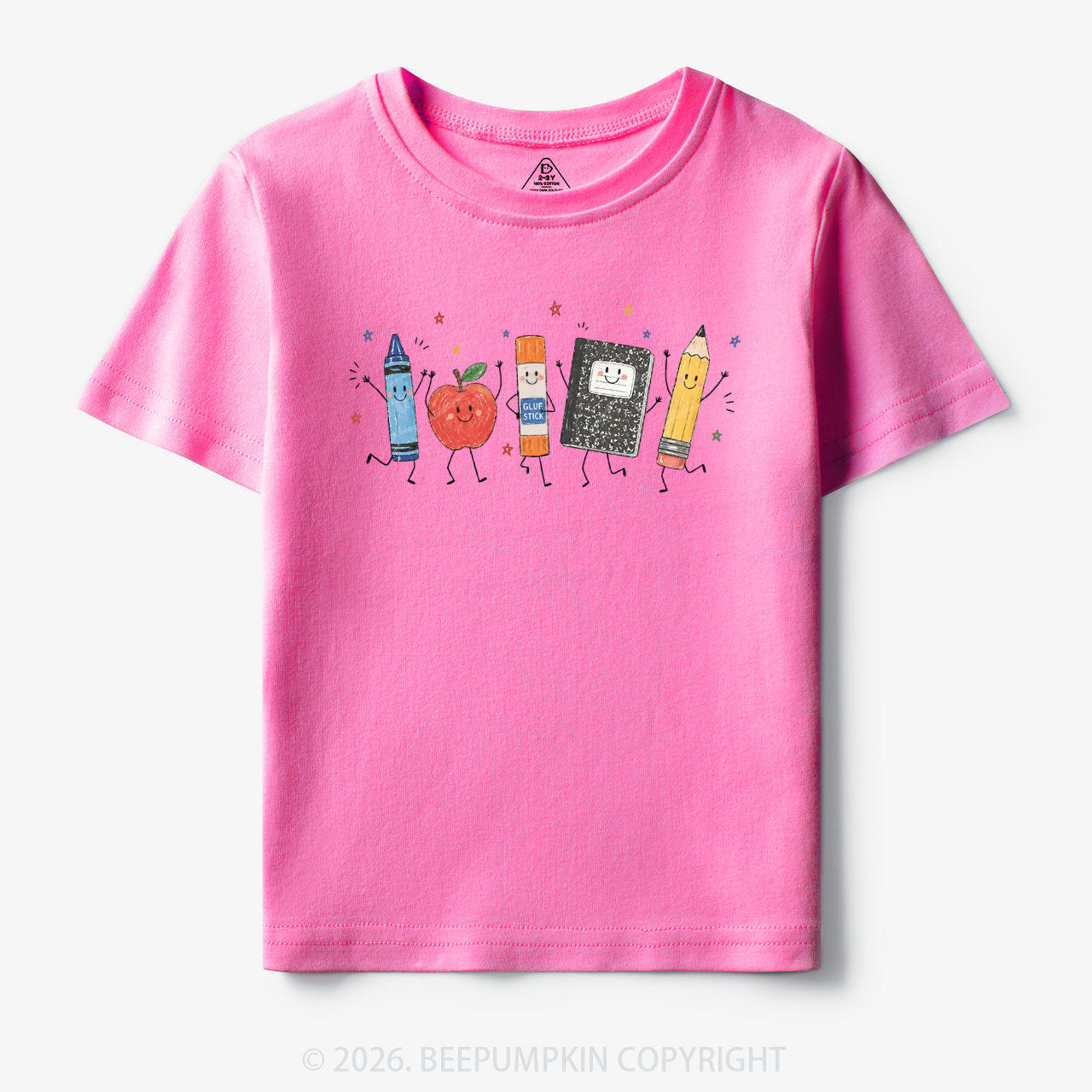 Crayon Apple Pencil Notebook Toddler&Kid's Tees