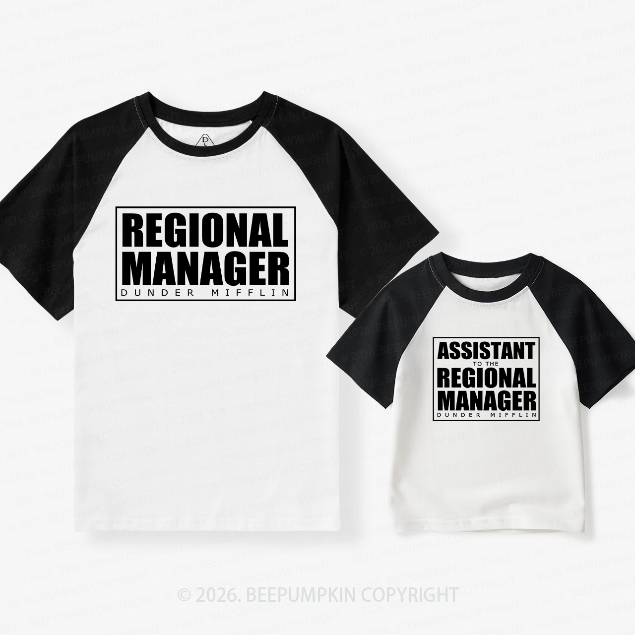 Matching MANAGER Dad & Me Matching Retro Raglan T-shirt
