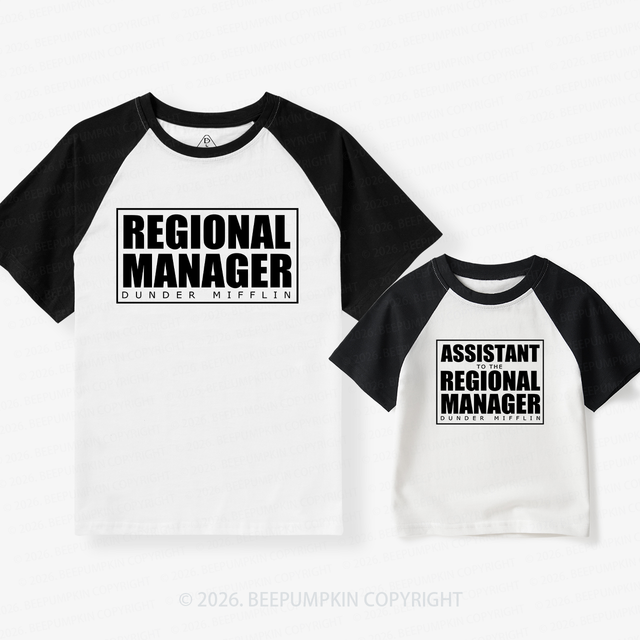 Matching MANAGER Dad & Me Matching Retro Raglan T-shirt