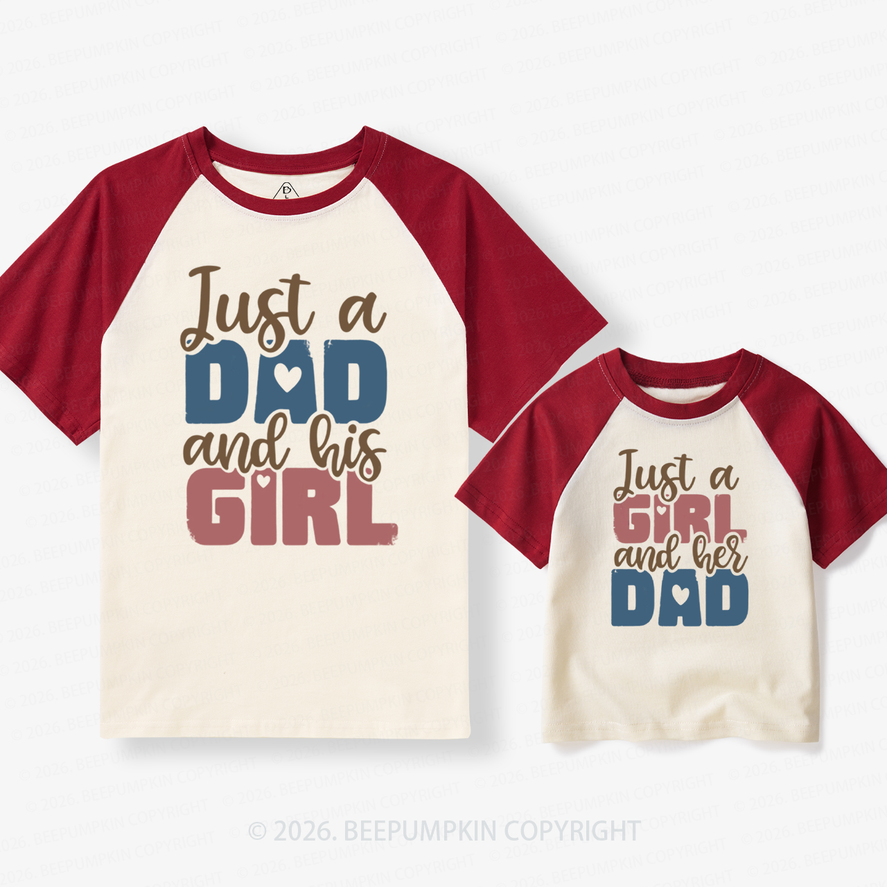 Just A Dad And His Girl Dad&Me Matching Retro Raglan T-shirt