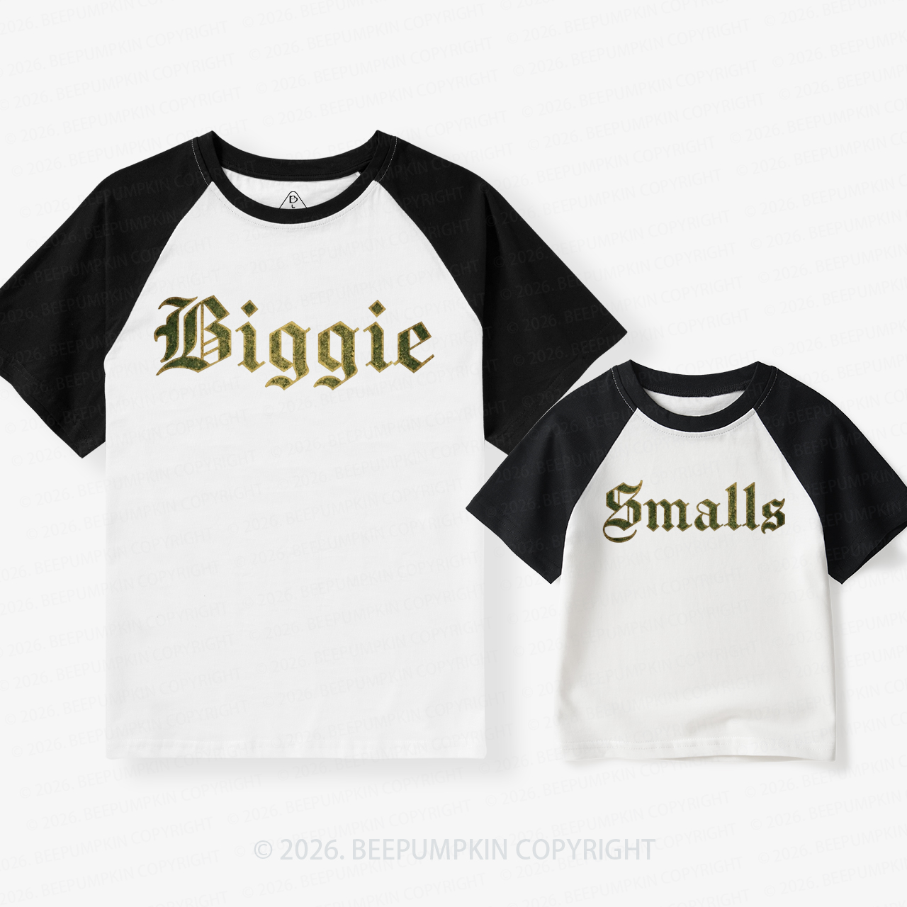 Biggie&Smalls First Dad & Me Matching Retro Raglan T-shirt