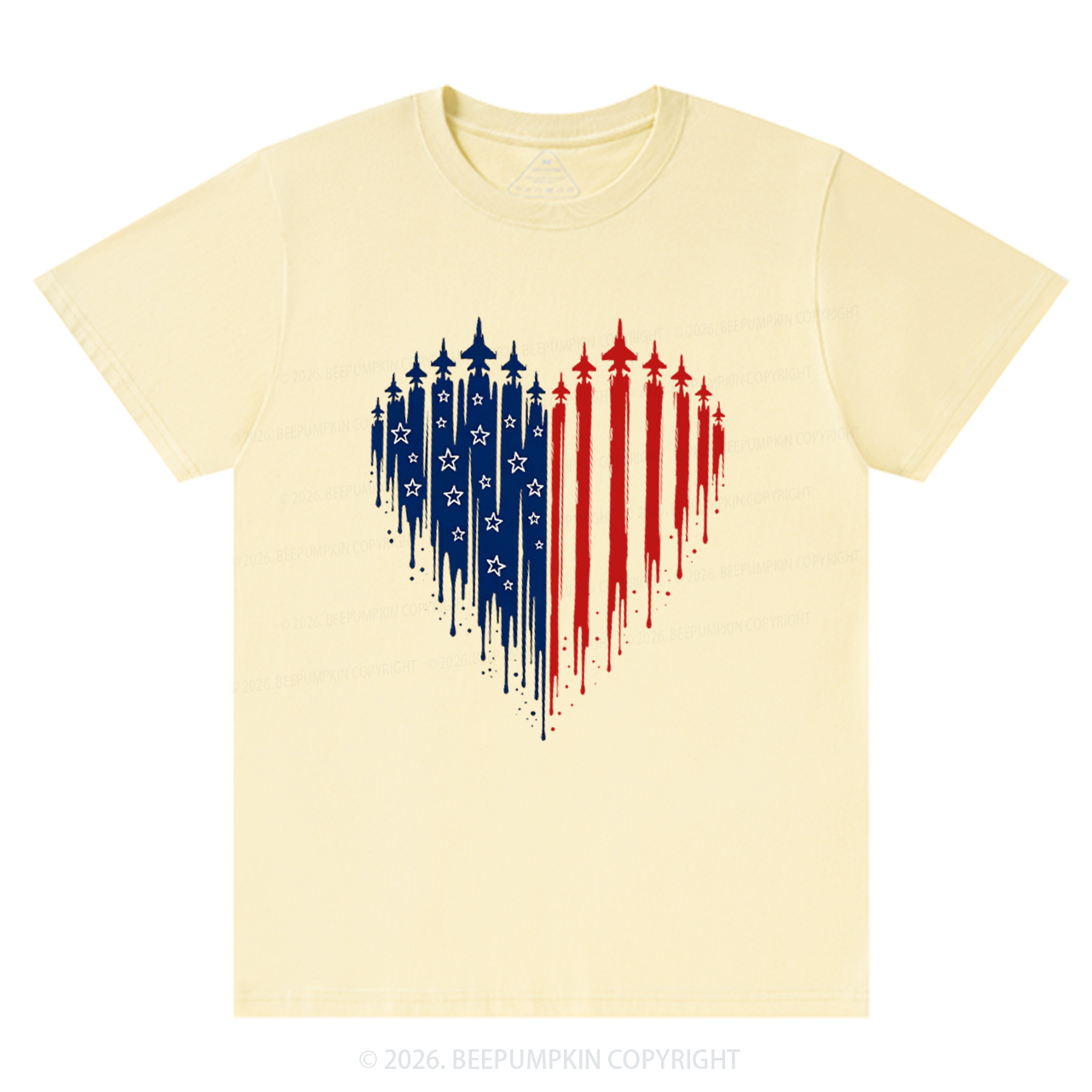 Patriotic 4th Of July American Flag Heart T-Shirts