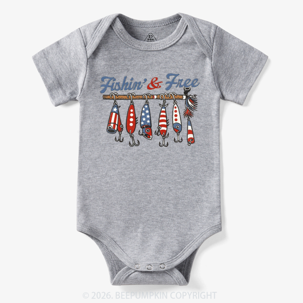 Fishin And Free Lure 4th Of July Bodysuit