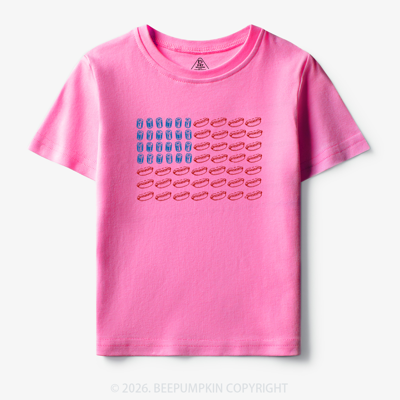 Funny 4th of July Hot Dog American Flag Toddler&Kid's Tees
