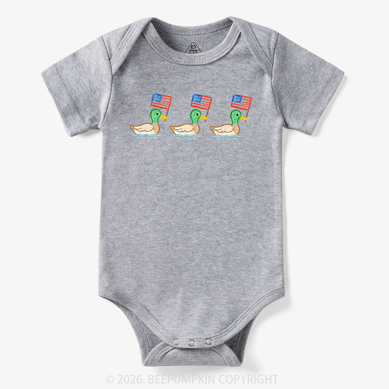 USA Mallard Ducks 4th of July Patriotic Bodysuit