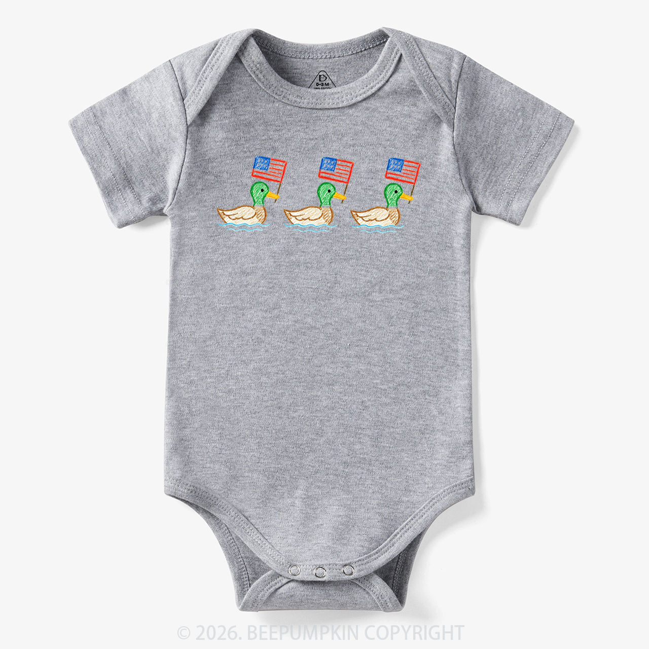 USA Mallard Ducks 4th of July Patriotic Bodysuit