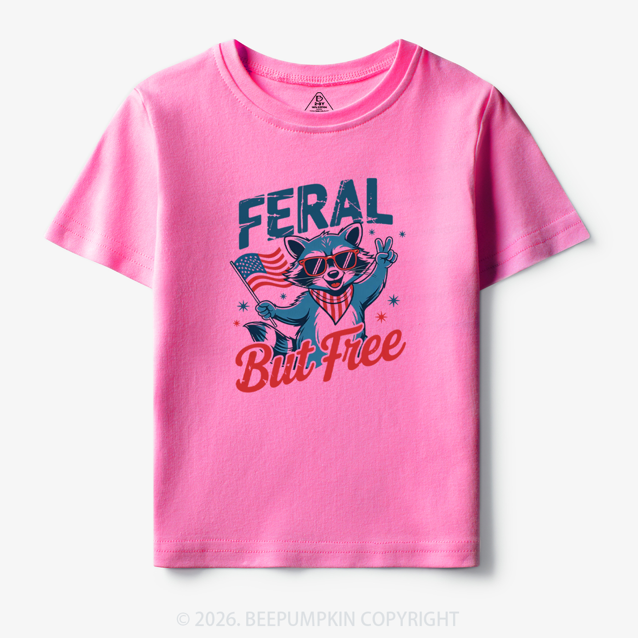 Feral Raccoon 4th of July Toddler&Kid's Tees