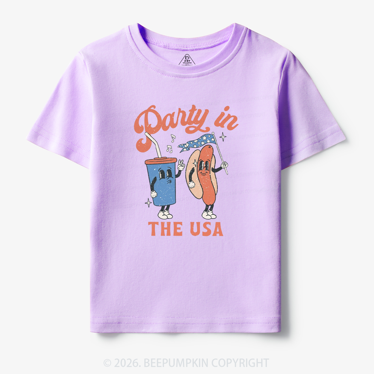 Party In The USA Hot Dog And Drink Toddler&Kid's Tees
