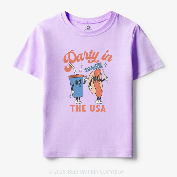 Party In The USA Hot Dog And Drink Toddler&Kid's Tees