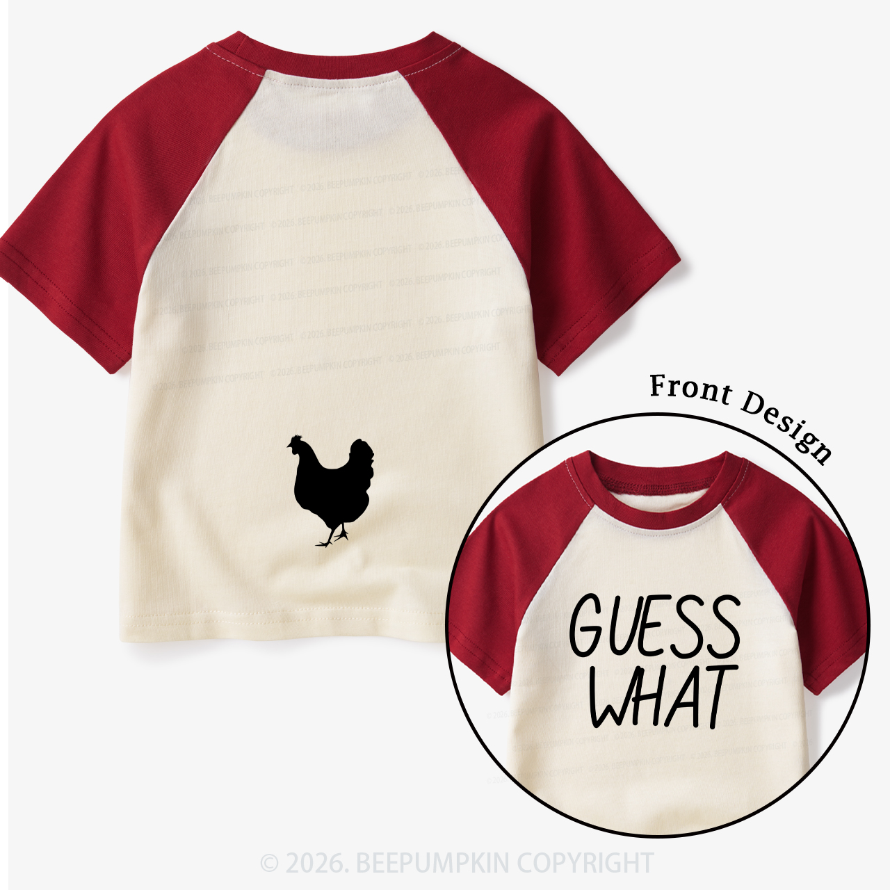Guess What Chicken Butt Toddler&Kids Retro Raglan T-shirt