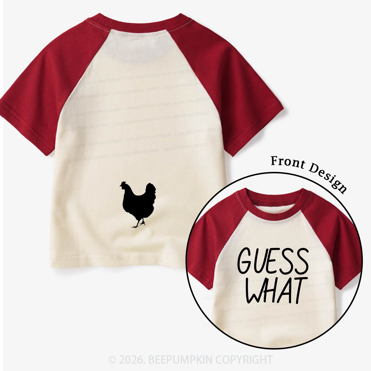 Guess What Chicken Butt Toddler&Kids Retro Raglan T-shirt