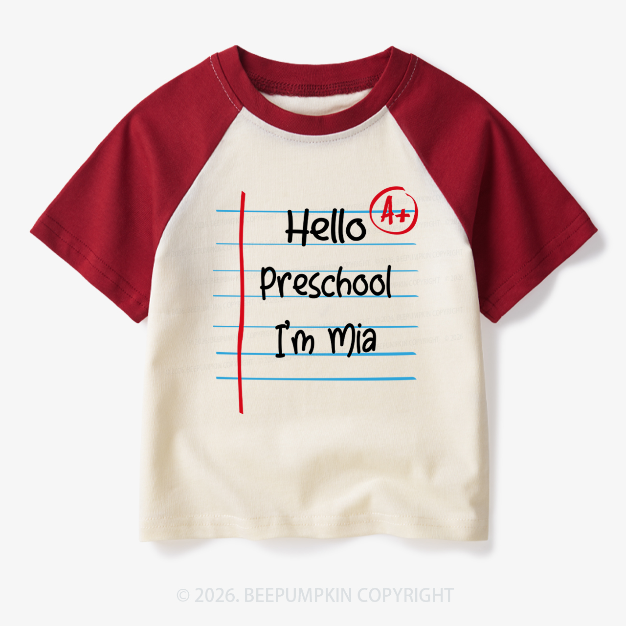Personalized Grade I'm Name Back To School Toddler&Kids Retro Raglan T-shirt