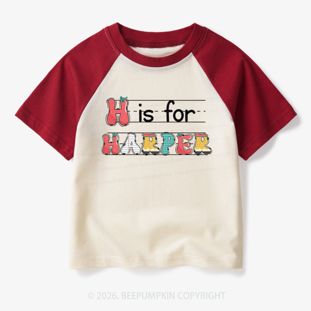 Personalized Kids Name Back To School Toddler&Kids Retro Raglan T-shirt