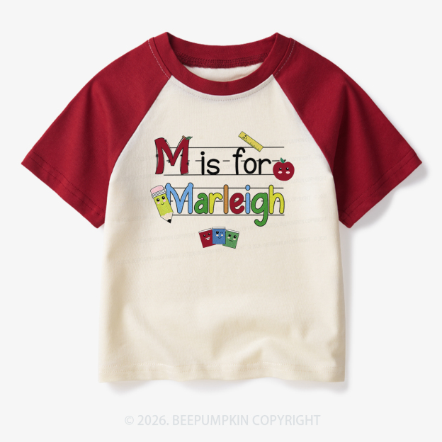 Personalized Kids Name Toddler&Kids Retro Raglan T-shirt