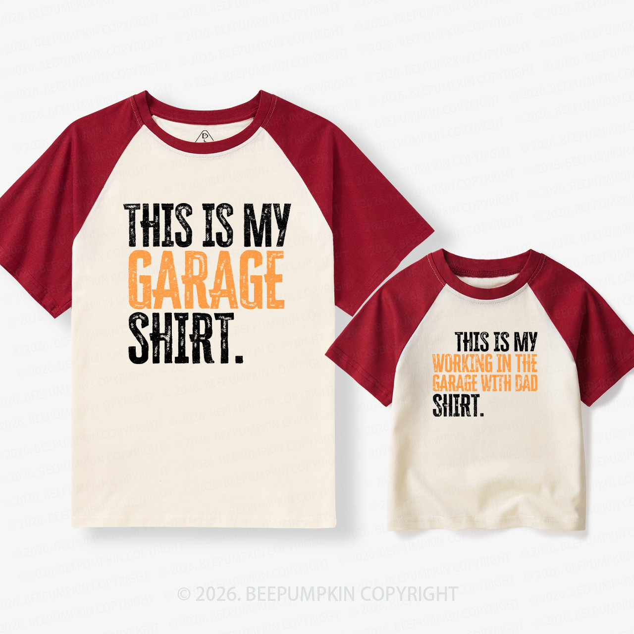 This Is My Garage Shirt Dad&Me Retro Raglan T-shirt