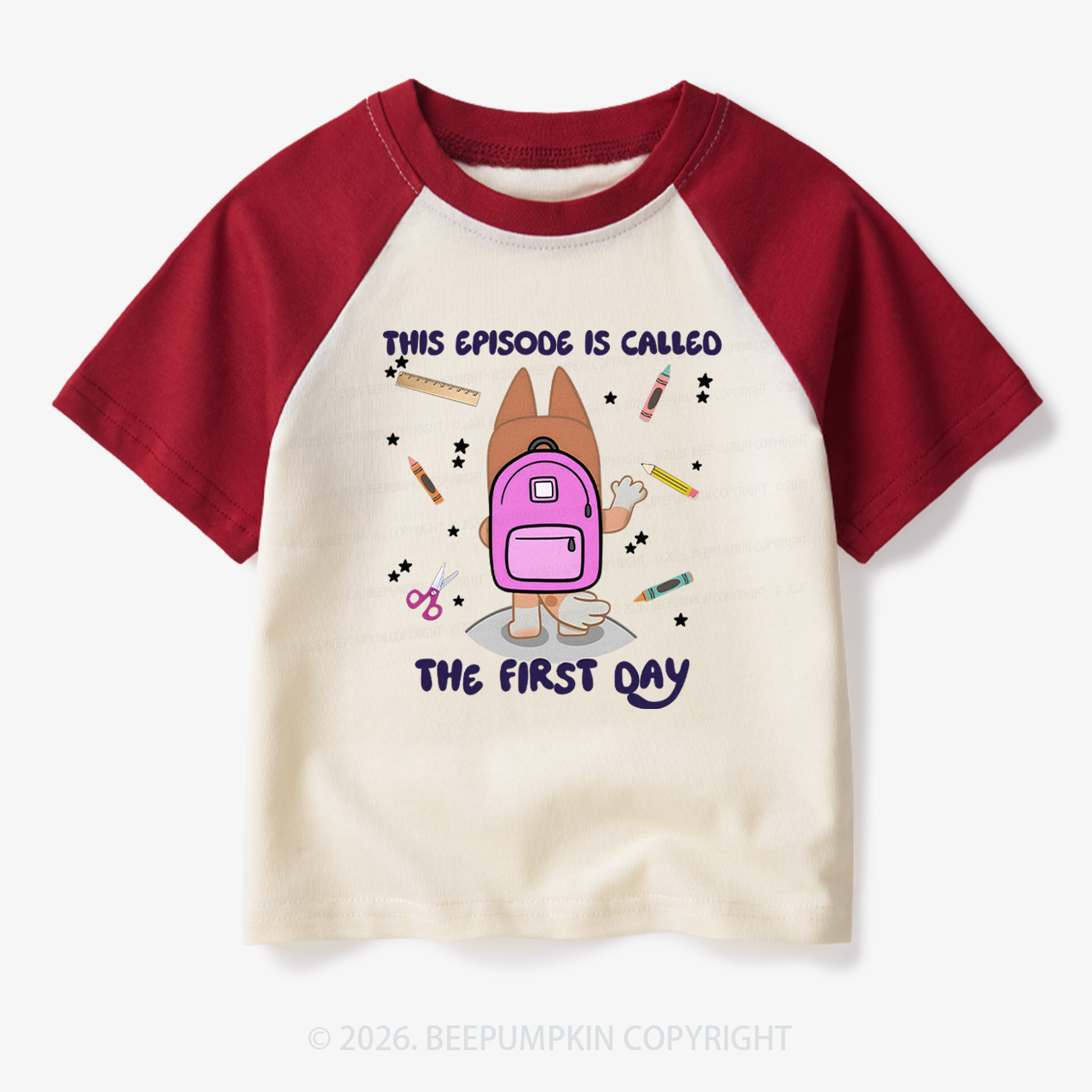 Personalized Back To School Dog Toddler&Kids Retro Raglan T-shirt