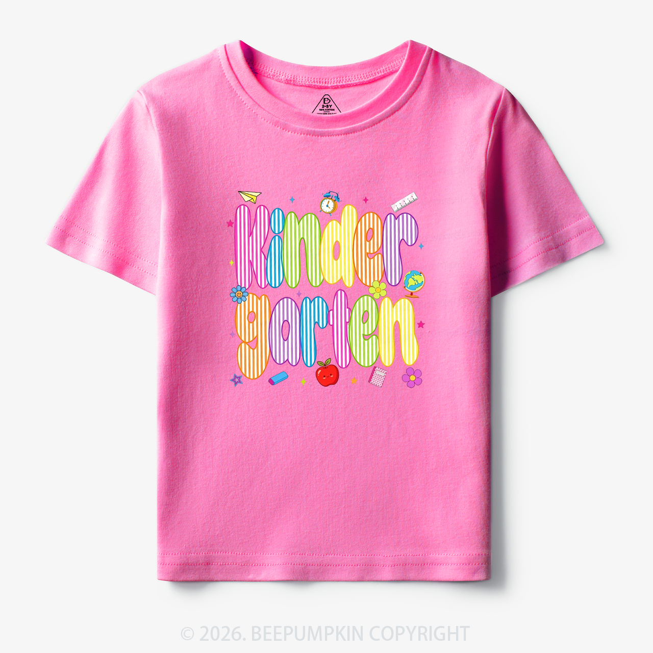 Personalized Preppy Back To School Colorful Stripes Toddler&Kid's Tees