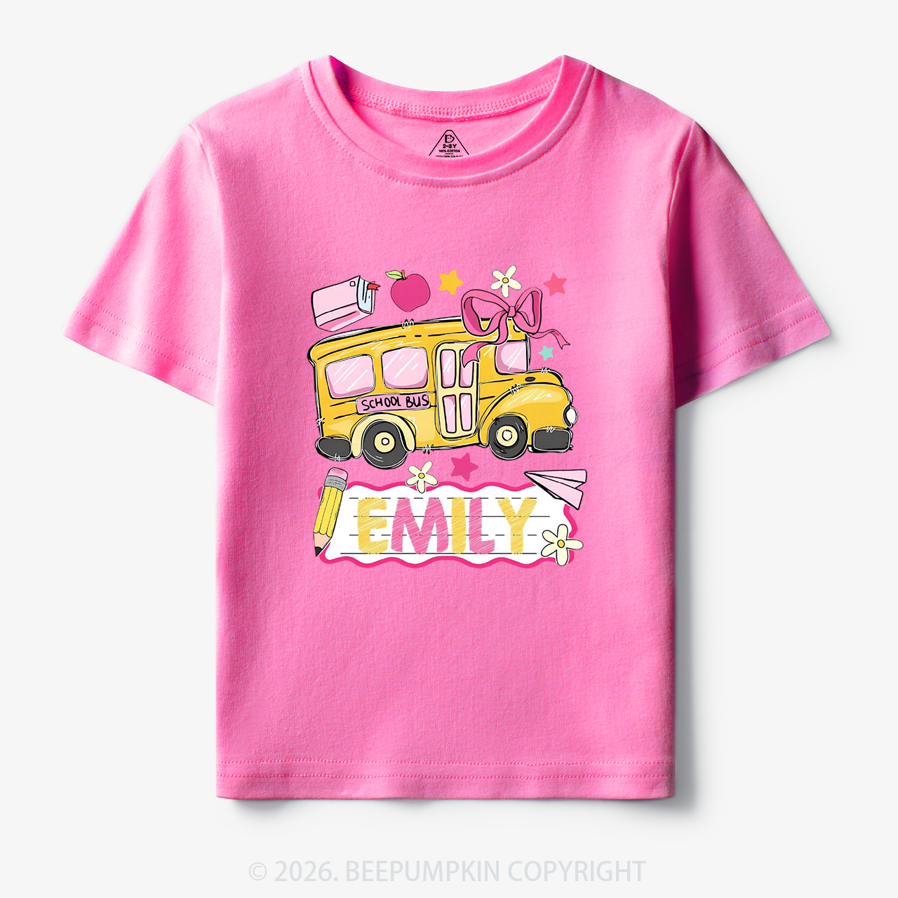 Personalized Name School Bus Back To School Toddler&Kid's Tees