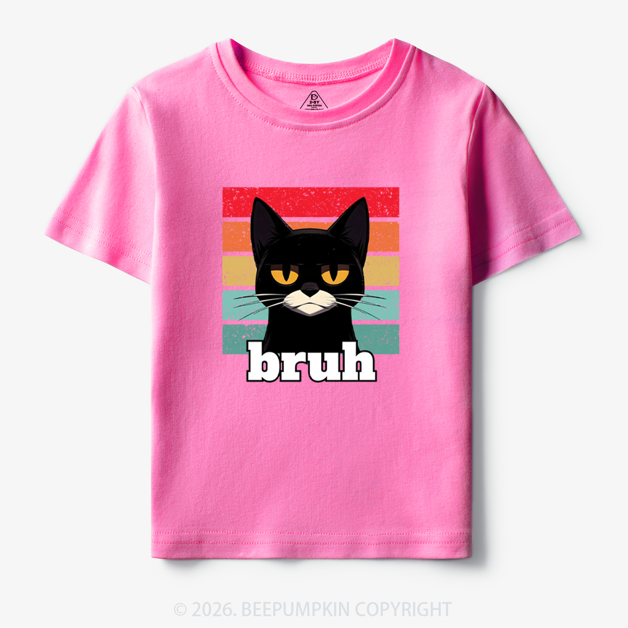 Bruh Cat Funny Back to School Toddler&Kid's Tees