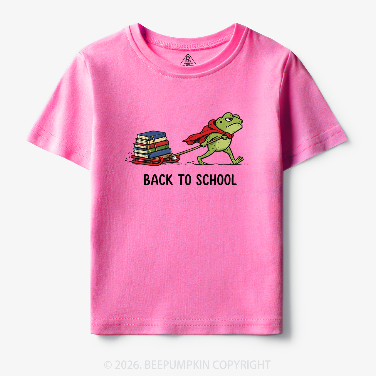 Grumpy Frog Pulling Books Funny Back To School Toddler&Kid's Tees