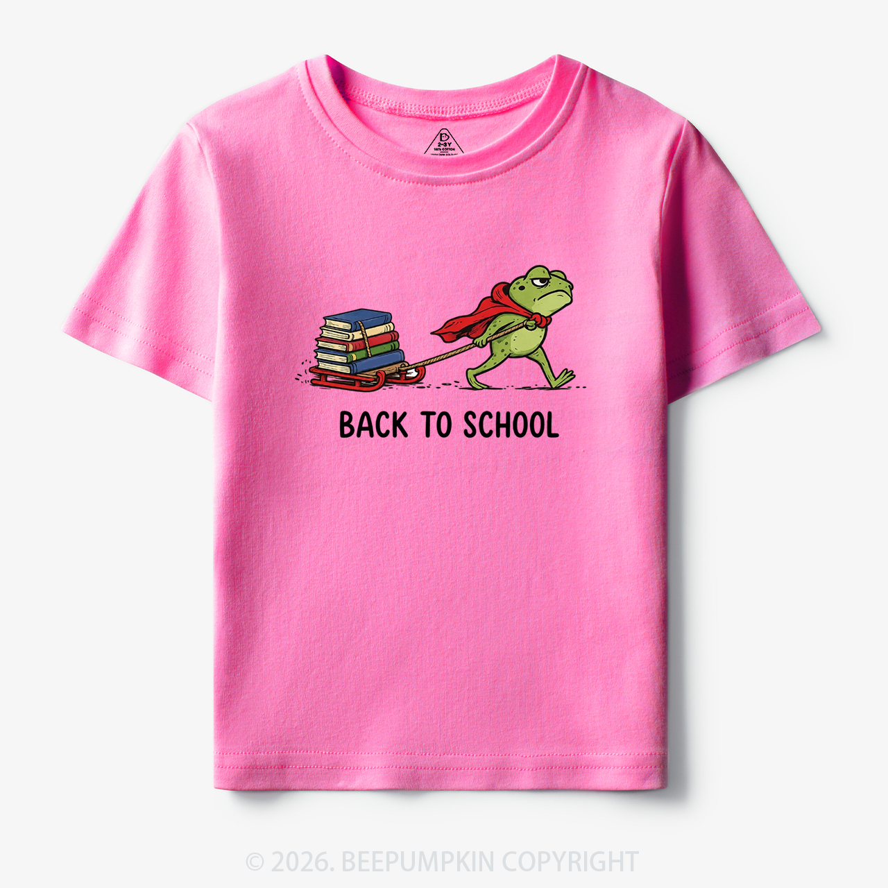 Grumpy Frog Pulling Books Funny Back To School Toddler&Kid's Tees