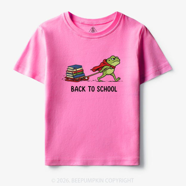 Grumpy Frog Pulling Books Funny Back To School Toddler&Kid's Tees