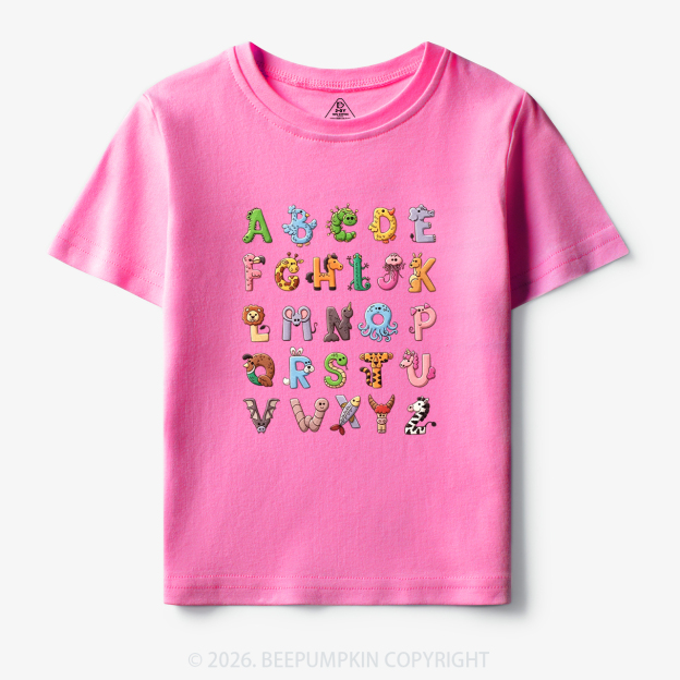 Cute Animals Alphabet Toddler&Kid's Tees