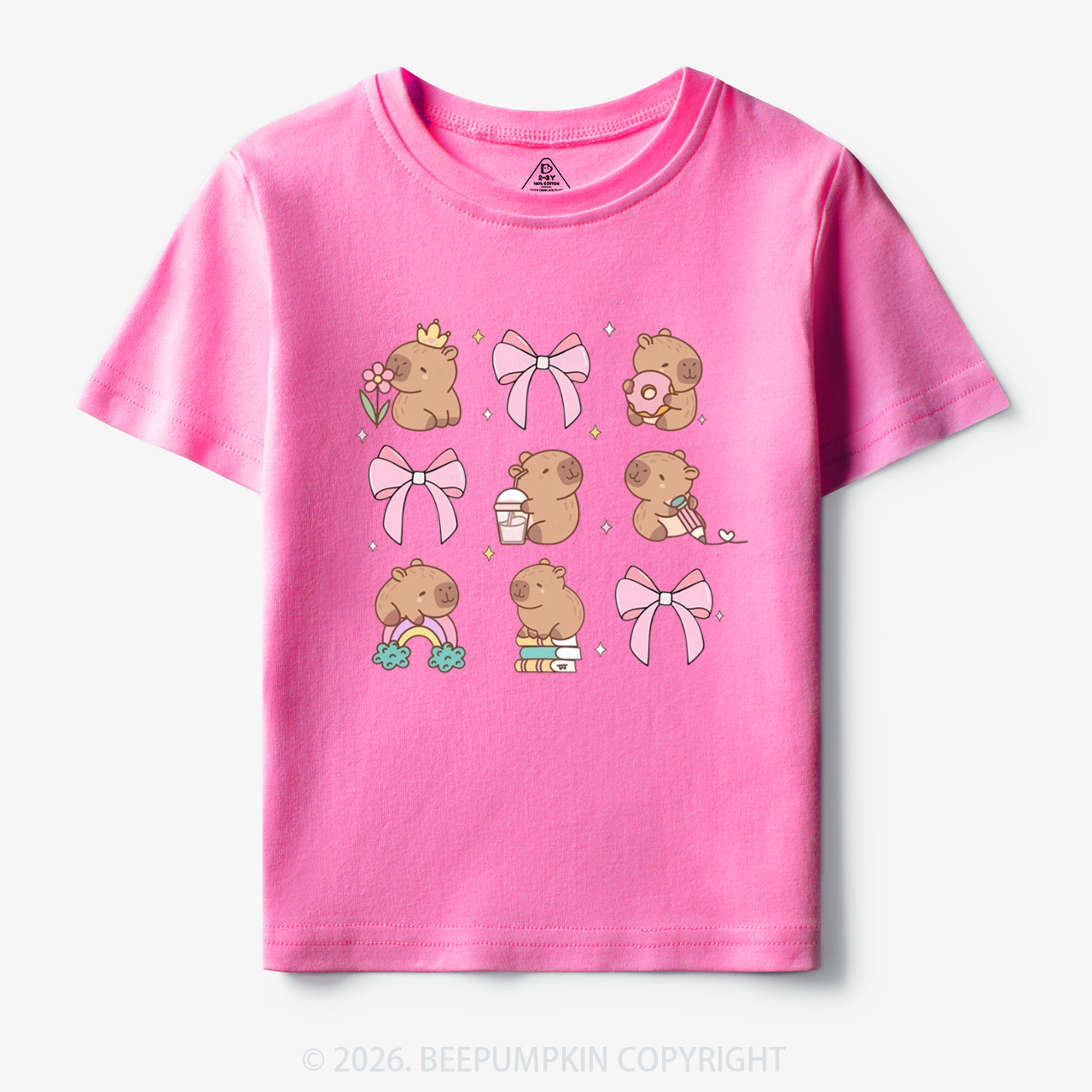Capybara Cute Back to School Funny Animal Toddler&Kid's Tees