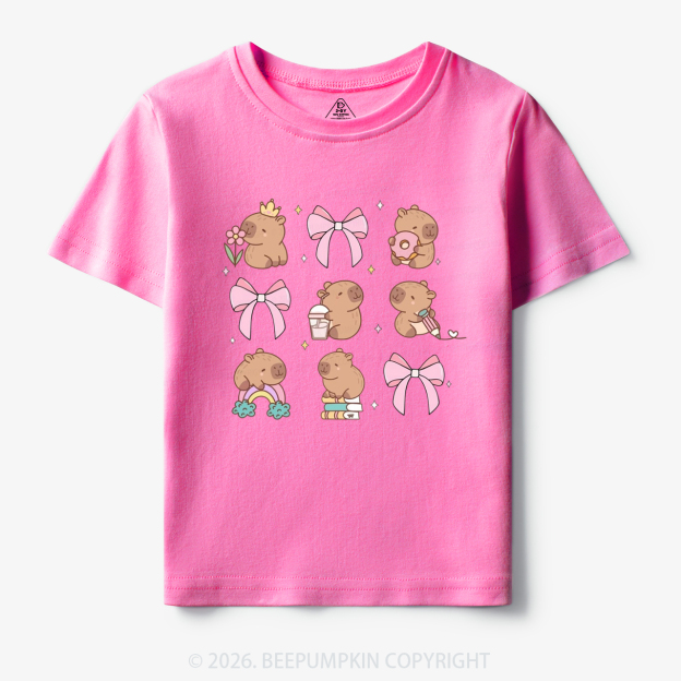 Capybara Cute Back to School Funny Animal Toddler&Kid's Tees