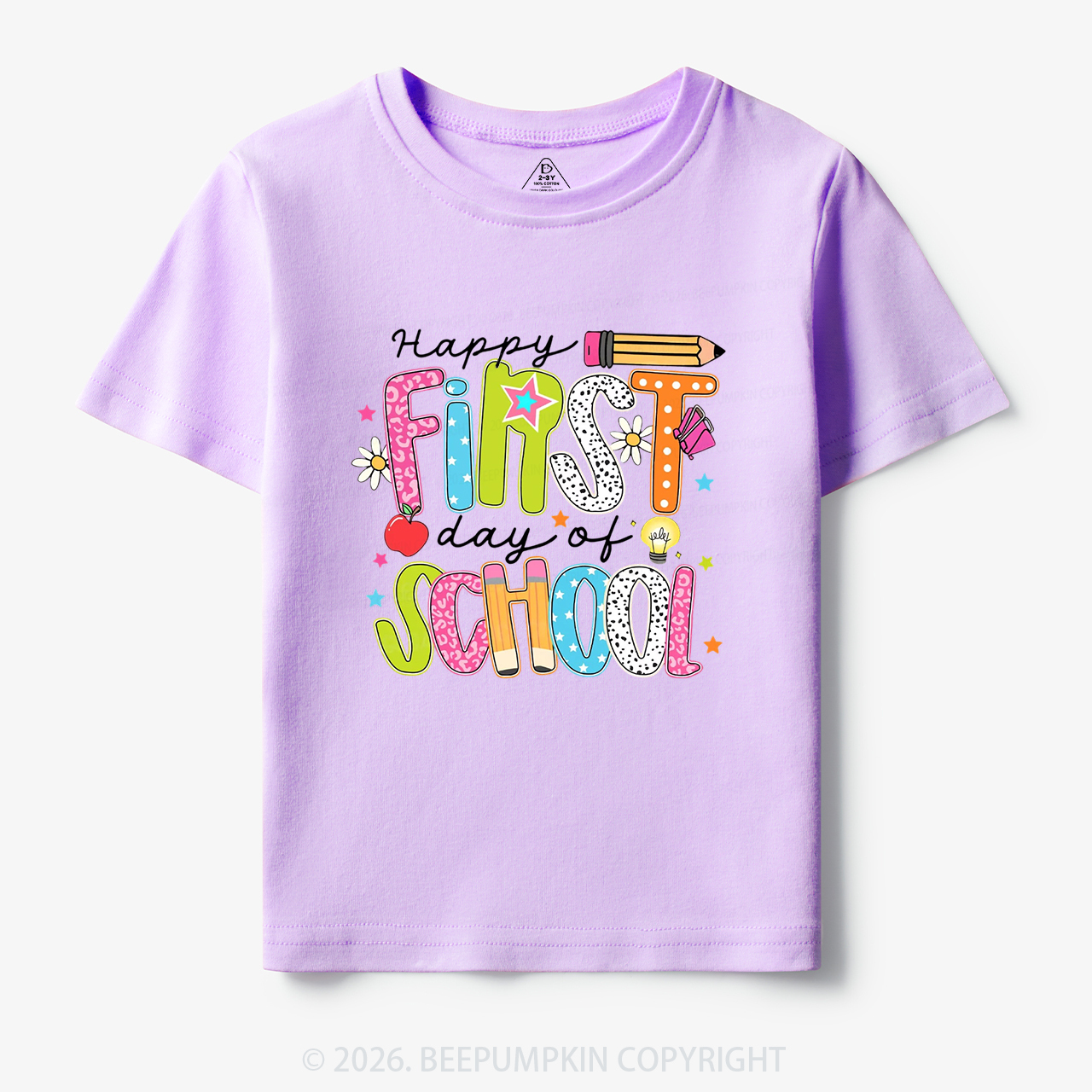 Colorful Happy First Day Of School Toddler&Kid's Tees