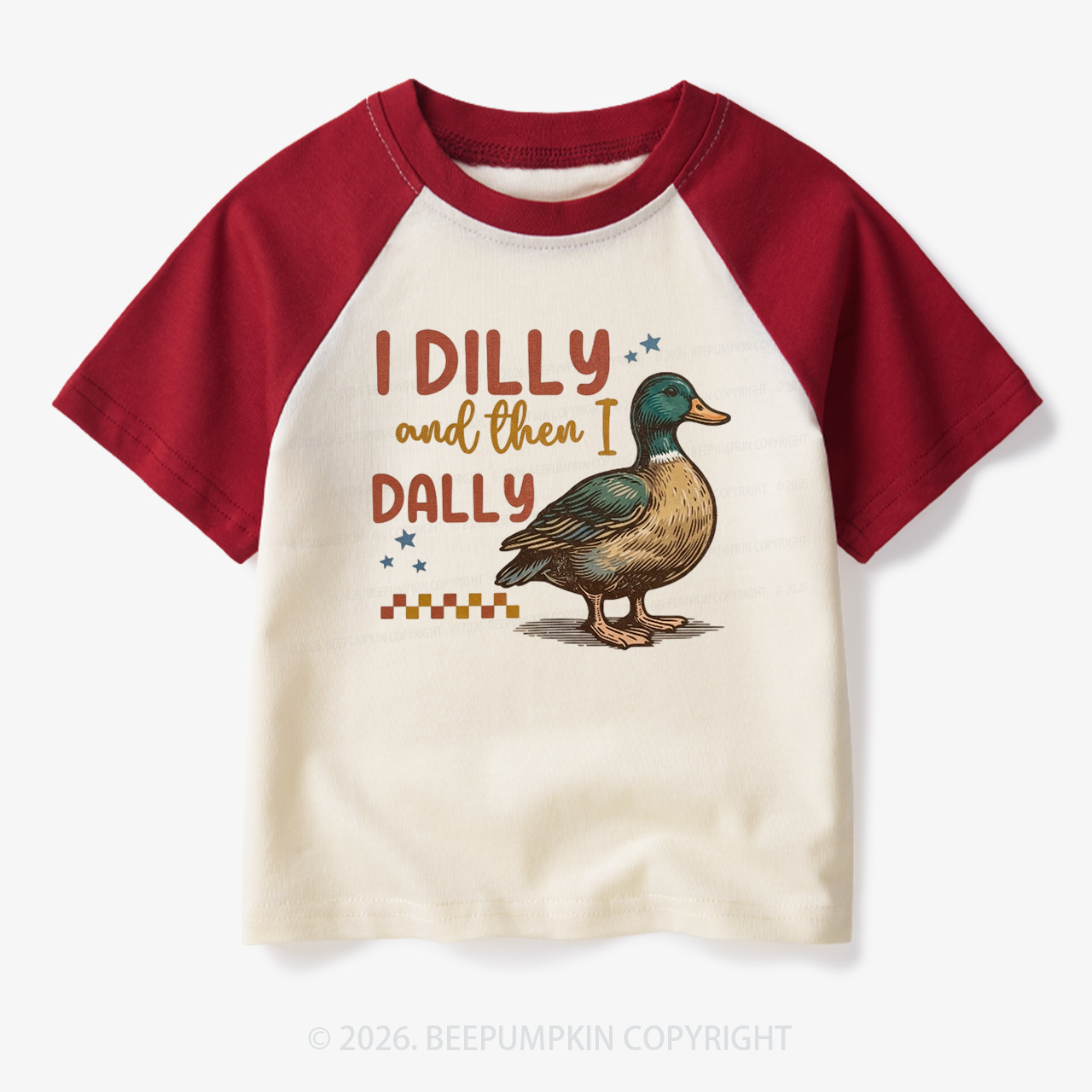 I Dilly And Then I Dally Toddler&Kids Retro Raglan T-shirt