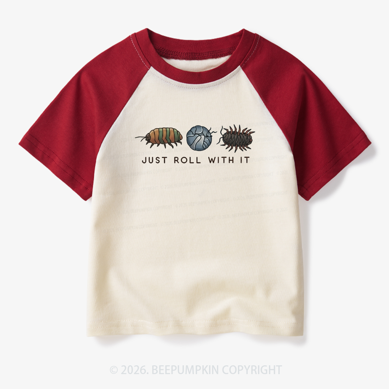 Just Roll With It Toddler&Kids Retro Raglan T-shirt
