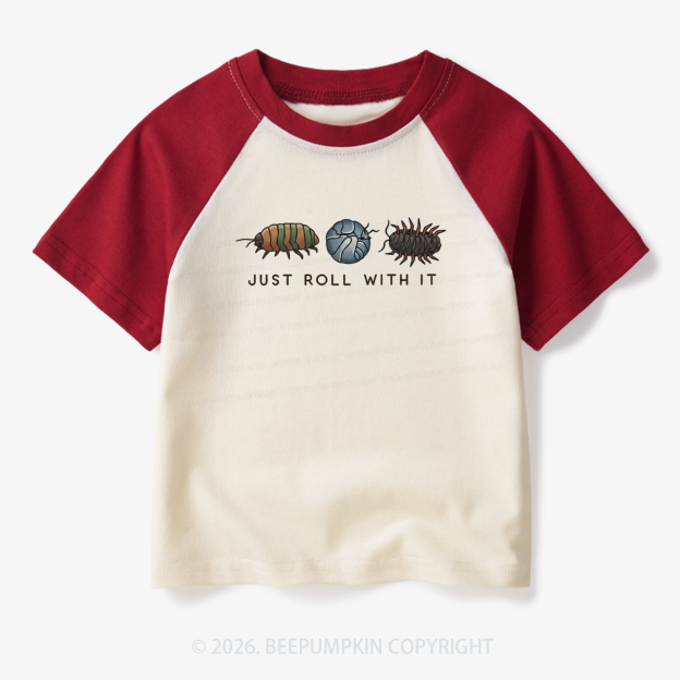 Just Roll With It Toddler&Kids Retro Raglan T-shirt