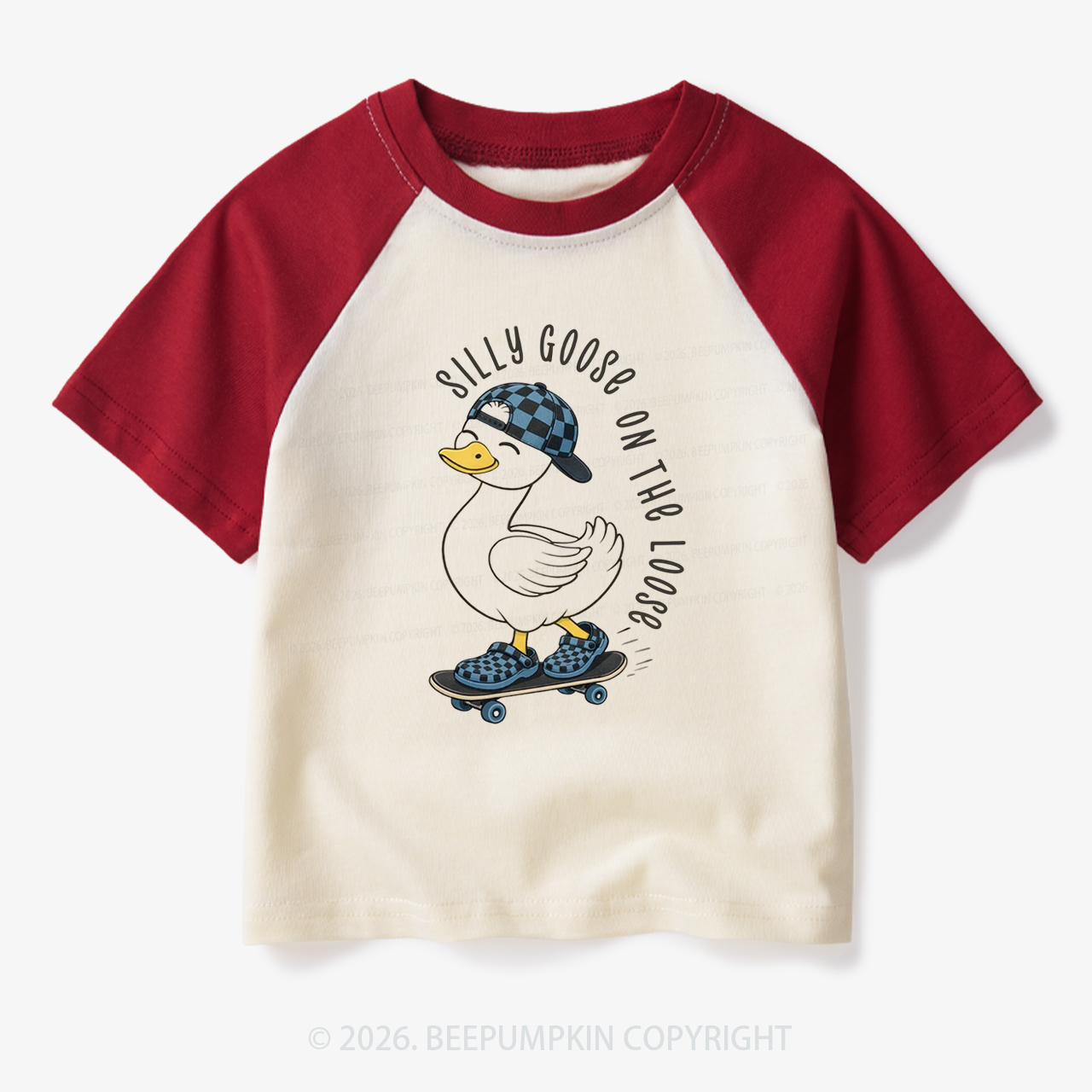 Silly Goose On The Loose Toddler&Kids Retro Raglan T-shirt