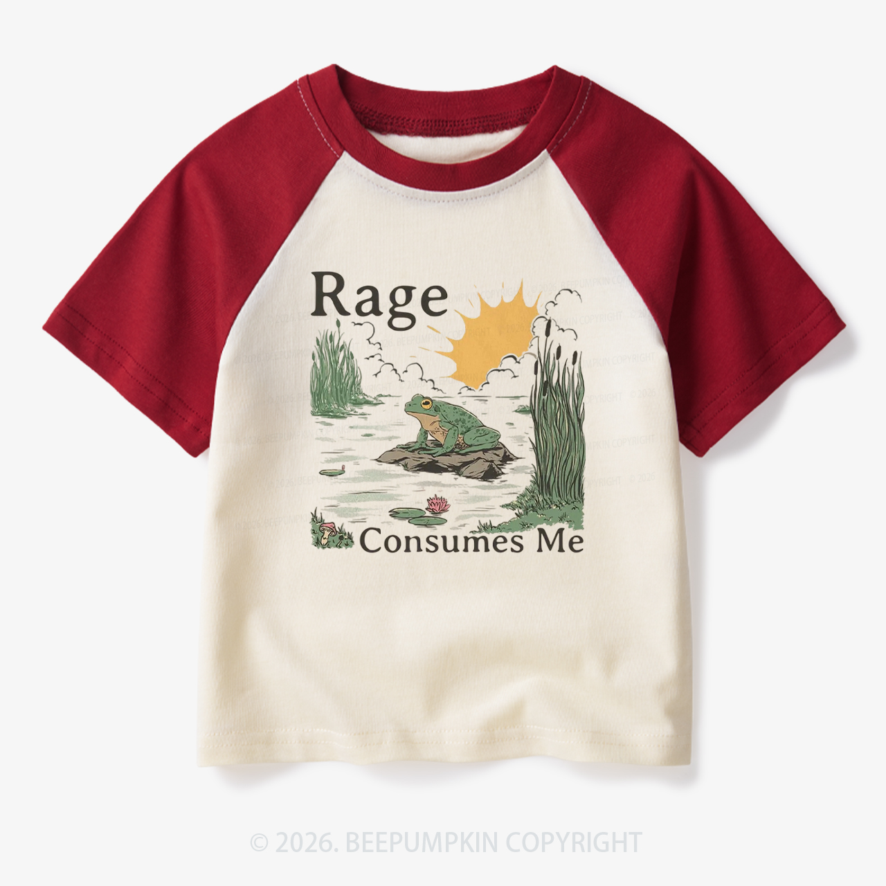 Rage Consumes Me Frog Toddler&Kids Retro Raglan T-shirt
