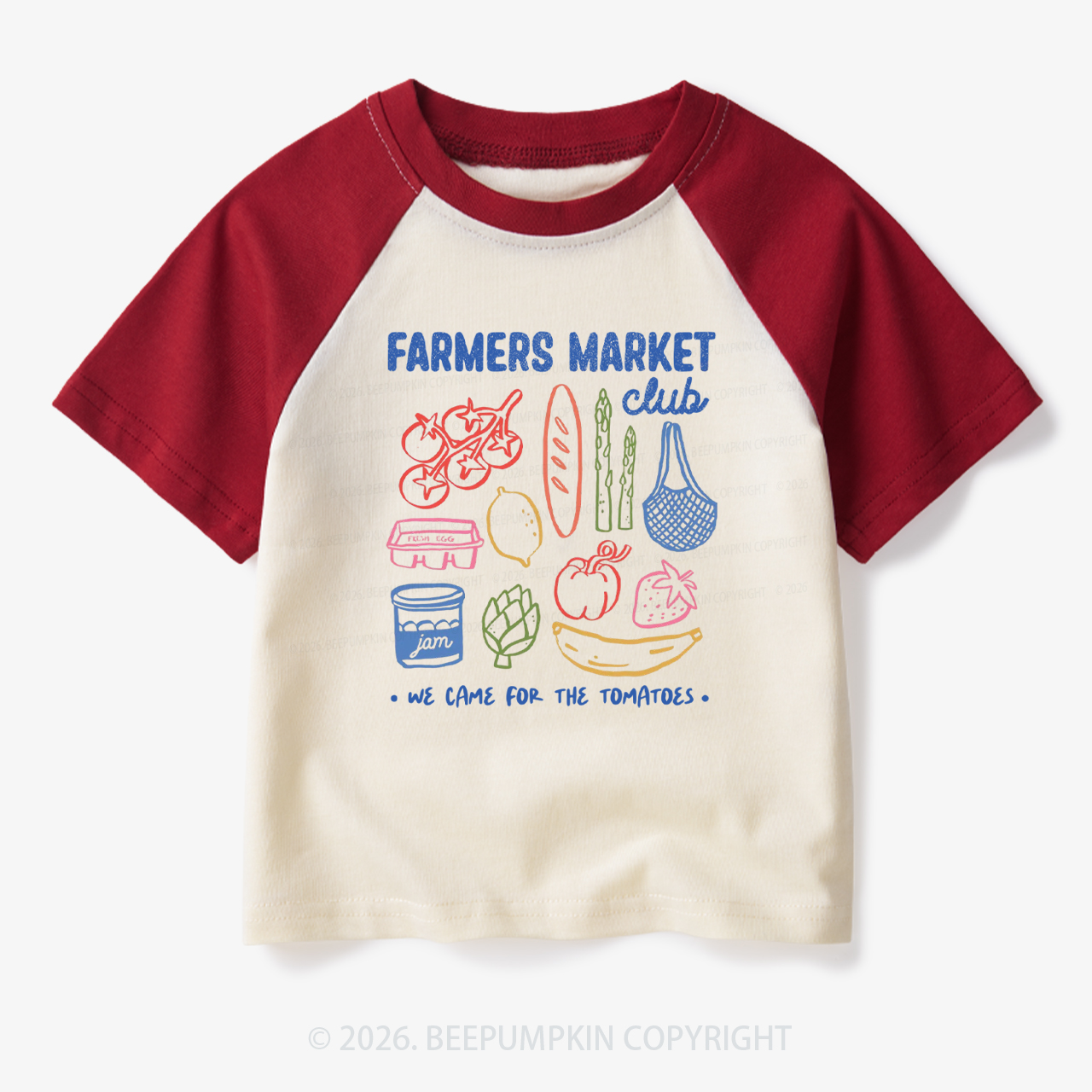 Farmers Market Club Toddler&Kids Retro Raglan T-shirt