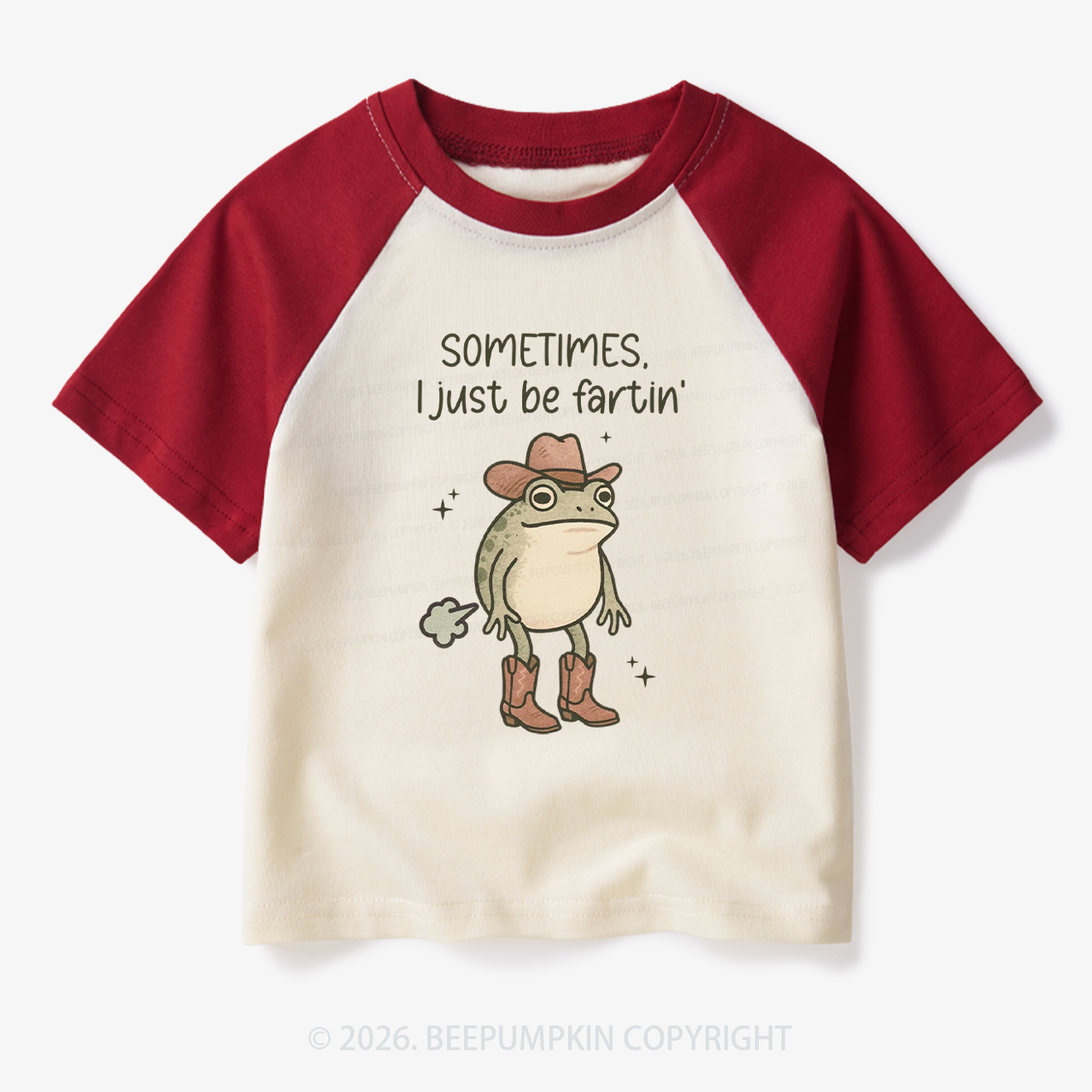 Sometimes I Just Be Fartin' Funny Western Toddler&Kids Retro Raglan T-shirt